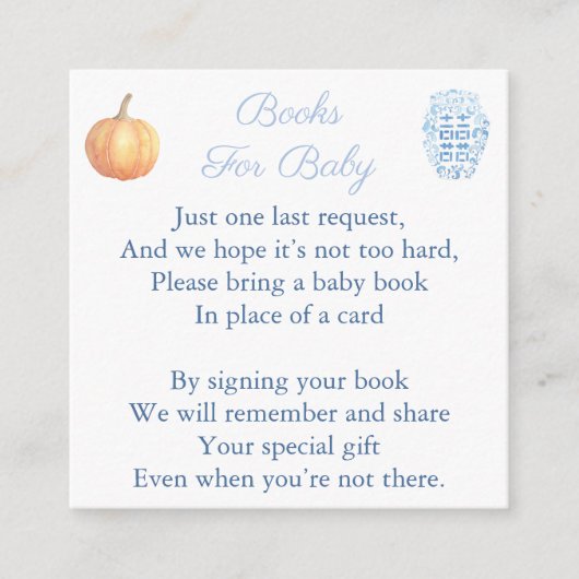 Carte D'accompagnement Élégant S'Il Vous Plaît Apporter Un Livre Baby sho (Devant)