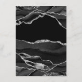Carte D'accompagnement Elégant Silver Foil Black Agate Réception de maria (Dos)