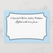 Carte D'accompagnement Elégant, Simple Baby shower sans enveloppement, Bl (Dos)