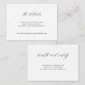 Carte D'accompagnement Élégant simple blanc noir mariage détails du site  (Devant / Derrière)