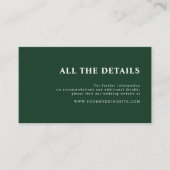 Carte D'accompagnement Elegant Simple Forest Green Détails du Mariage de  (Devant)