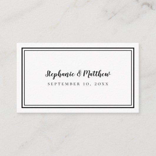 Carte D'accompagnement Elégant site de mariage moderne QR Code noir blanc (Devant)