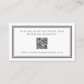 Carte D'accompagnement Elégant site de mariage moderne QR Code noir blanc (Dos)