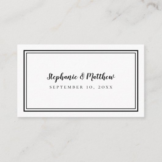 Carte D'accompagnement Elégant site de mariage moderne QR Code noir blanc (Devant)