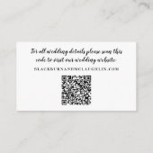 Carte D'accompagnement Elégant site de mariage QR Code noir blanc moderne (Dos)