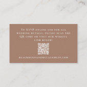 Carte D'accompagnement Elégant site de mariage RSVP QR Code Mocha Brown (Dos)
