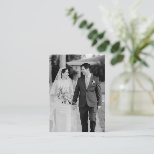 Carte D'accompagnement Élégant site de mariage | RSVP QR Code photo (Debout devant)