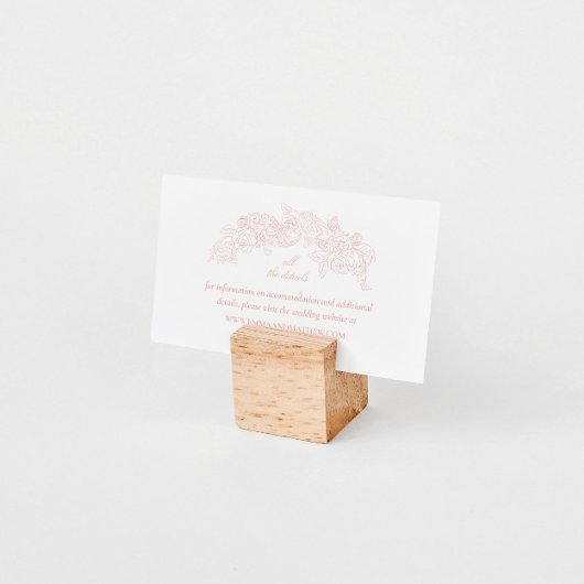 Carte D'accompagnement Élégant site Mariage Blush Pink