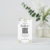 Carte D'accompagnement Élégant site Mariage de verdure QR Code (Debout devant)