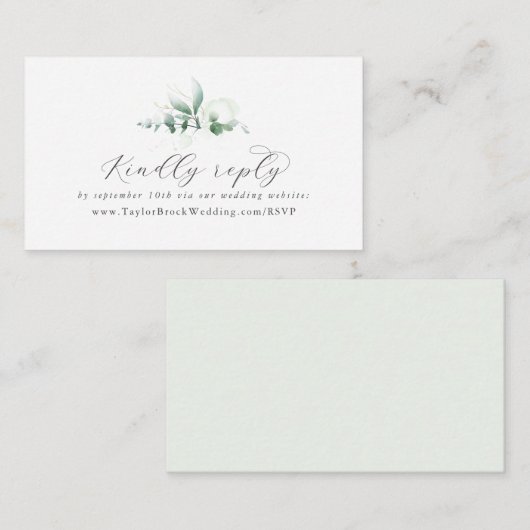 Carte D'accompagnement Elégant site Mariage de verdure RSVP (Devant / Derrière)
