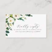 Carte D'accompagnement Elégant site Mariage Floral Blanc RSVP (Devant)