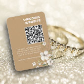 Carte D'accompagnement Élégant site Mariage floral code QR Photo RSVP