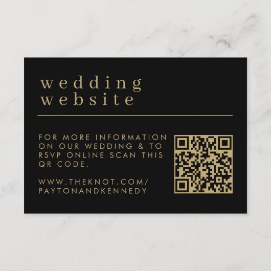 Carte D'accompagnement Élégant site Mariage simple et élégant RSVP Chic (Dos)