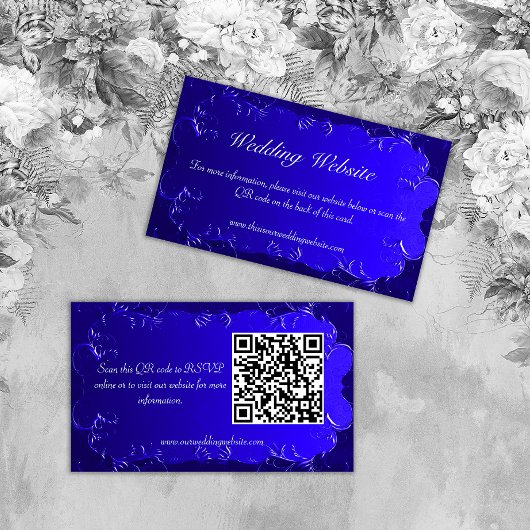 Carte D'accompagnement Élégant site Royal Blue Mariage
