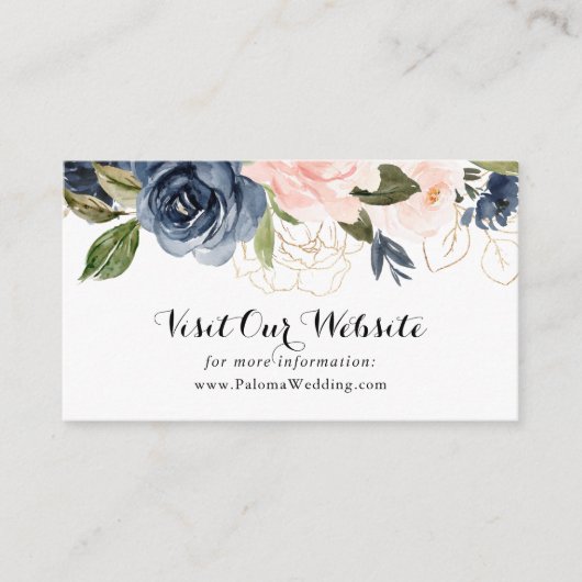 Carte D'accompagnement Élégant site unique de Mariage Floral d'hiver (Devant)