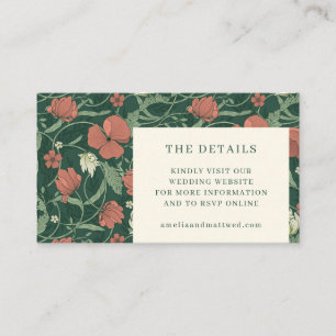 Carte D'accompagnement Élégant site Vintage Green Botanical Mariage