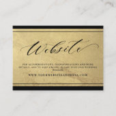 Carte D'accompagnement Élégant site Web Mariage noir et or Boîtier C (Devant)