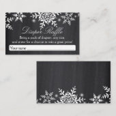 Carte D'accompagnement Élégant Snowflakes Baby shower Déchets Raffle Tick (Devant / Derrière)