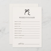Carte D'accompagnement Elégant Souhaits Minimal Bow Pour Bébé (Devant / Derrière)
