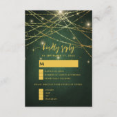 Carte D'accompagnement Élégant Sparkling Gold String éclat mariage RSVP (Devant)
