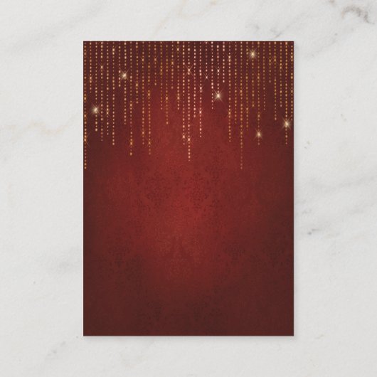 Carte D'accompagnement Élégant Sparkling Gold String Lights QR Code RSVP (Dos)