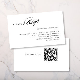 Carte D'accompagnement Élégant Style Sophistiqué Code QR au dos