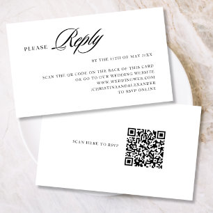Carte D'accompagnement Élégant Style Sophistiqué Code QR au dos