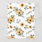 Carte D'accompagnement Elégant Sunflower Greenery Détails du Mariage (Dos)