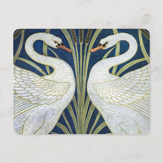 Carte D'accompagnement Elégant Swan Mariage Fiche d'information Walter Cr (Dos)