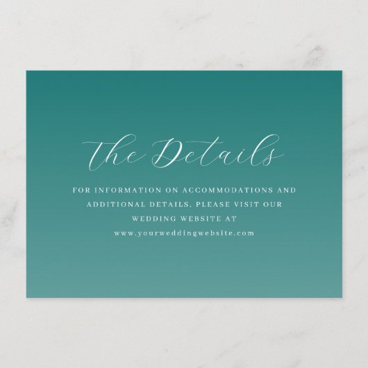 Carte D'accompagnement Elegant Teal Typographic (Devant)