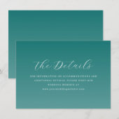 Carte D'accompagnement Elegant Teal Typographic (Devant / Derrière)