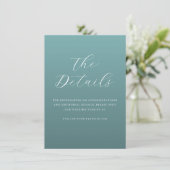 Carte D'accompagnement Elegant Teal Typographic Invite (Debout devant)