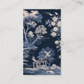 Carte D'accompagnement Elégant Toile Bleue De Jouy Mariage (Dos)