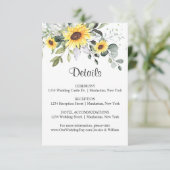 Carte D'accompagnement Elégant tournesol Eucalyptus Détails du feuillage (Debout devant)