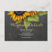 Carte D'accompagnement Élégant tournesol rustique Détails du mariage (Devant)