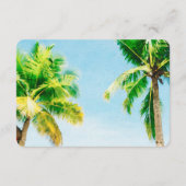 Carte D'accompagnement Elegant Tropical Beach Palm Tree Détails du Mariag (Dos)