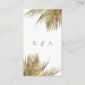 Carte D'accompagnement Elégant Tropical Palm Tree Beach Mariage Détail QR (Dos)