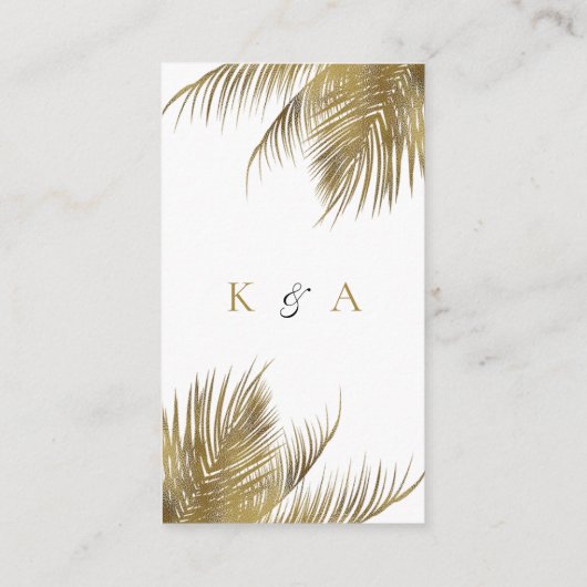 Carte D'accompagnement Elégant Tropical Palm Tree Beach Mariage Détail QR (Dos)