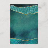 Carte D'accompagnement Elégant Turquoise & Or Agate Mariage Détails (Dos)