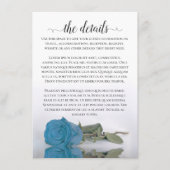 Carte D'accompagnement Elégant Turquoise ou Sky Blue Rose Détails Mariage (Devant)