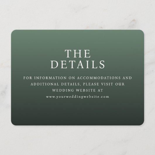 Carte D'accompagnement Élégant Typographique Vert (Devant)