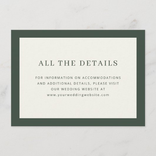 Carte D'accompagnement Élégant Typographique Vert (Devant)