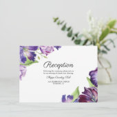 Carte D'accompagnement Elégant Ultra Violet Aquarelle Tulips Réception (Debout devant)