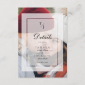 Carte D'accompagnement Elegant Vellum Transparency Wedding Initials Photo (Devant)