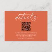 Carte D'accompagnement Elegant Verona Sunset QR Code Détails du Mariage (Devant)