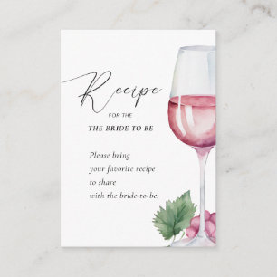 Carte D'accompagnement Elégant Vino avant Vows Fête des mariées Recette C