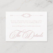 Carte D'accompagnement Elegant Vintage Baroque Dusty Pink Wedding (Devant)