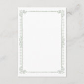 Carte D'accompagnement Elegant Vintage Baroque Sage Green Wedding (Dos)