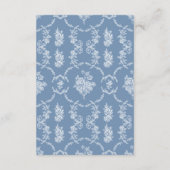 Carte D'accompagnement Elegant Vintage Blue Toile Monogram Wedding (Dos)