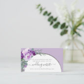 Carte D'accompagnement Élégant violet Floral Arch Mariage site Web (Debout devant)